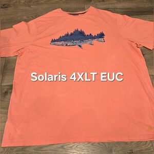 Solaris Coral Short-Sleeve Tee with Navy Fish Graphic